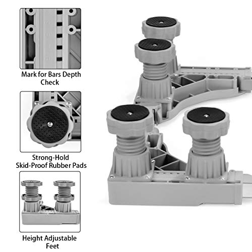 image for Mini Fridge Stand with 8 Feet, Adjustable Washing Machine Base, Multi-