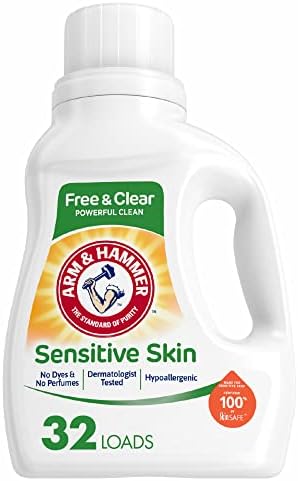 Arm & Hammer Sensitive Skin Free & Clear, 32 Loads Liquid Laundry Detergent, 50 Fl oz