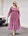 IN'VOLAND Plus Size Womens 2025 Fall Casual Long Sleeve Crew Neck Midi Dress
