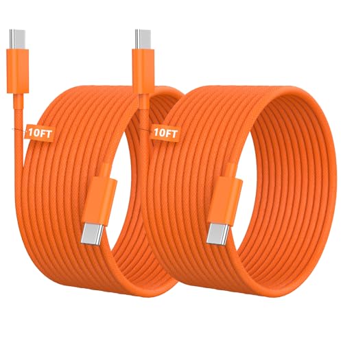 [Apple MFi Certified] iPhone 17 16 15 Charger Cable Cord 10FT,2 Pack Orange