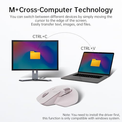 Image of Rapoo MT760 Multi-Device Wireless Mouse, Bluetooth 5.0 and 2.4GHz Multi-Mode Connection, Up to 4 Devices, 11 Programmable Buttons, 4K DPI, Ergonomic Design, 90 Days Battery Life, PC, Pink