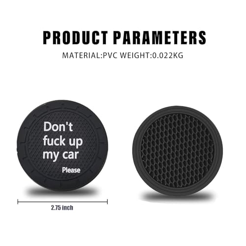ijuicy 2 PCS Portavasos para Carro 2.75" PVC Negro miniatura 2