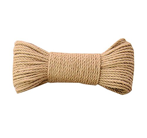 PuLAif Corda for Bondage, Corda da Giardino, Corda di Iuta 20 Metri (65 Piedi) Corda di Canapa da 4 mm for Confezioni Regalo di Artigianato Artistico