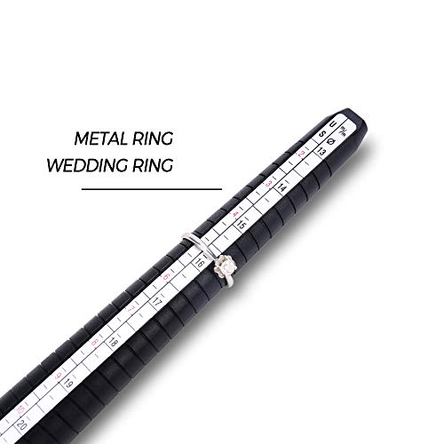Misurall Ring Size Measuring Tool With Plastic Ring Mandrel For Fingers Us Size 1-15 Ring Sizer Stick For Jewelry Making & Ring Sizer Guage Us 1-17 (Black) #TOP1