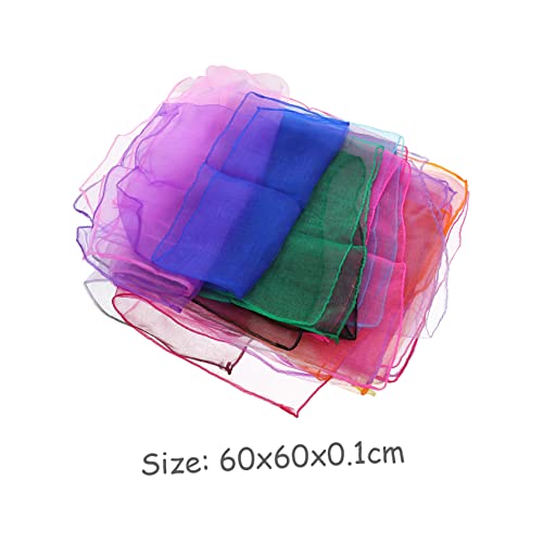 12pcs Juggling Dance Scarves Gradient Scarves Silk Dance Handkerchiefs Stage Props for Accessory Random Color2