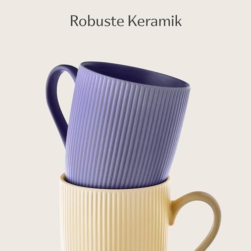 Cosumy Kaffeetassen Set 6er Pastell 350ml – Kaffeebecher – Keramik Tasse – Bild 4