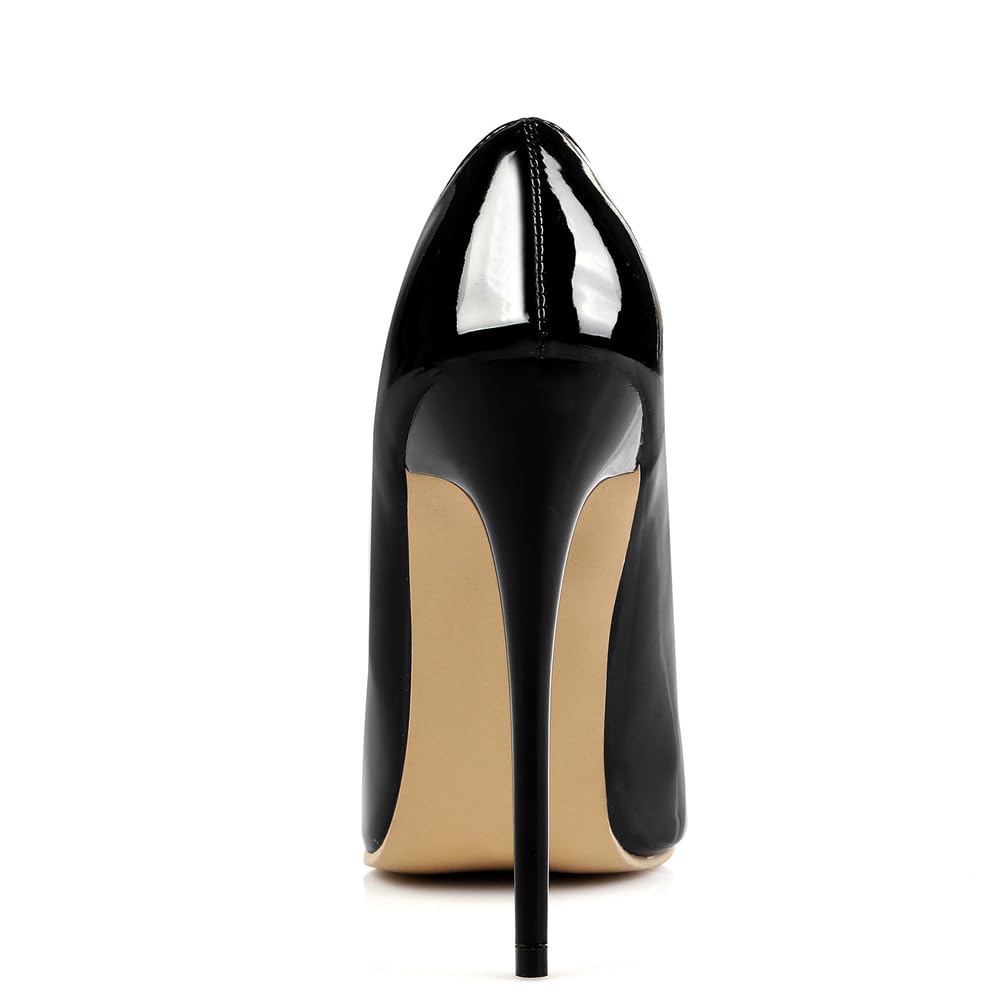 Femmes Talons Hauts Cuir Verni Pompes Robe De Mariée Chaussures Soirée Talons Aiguilles 12CM