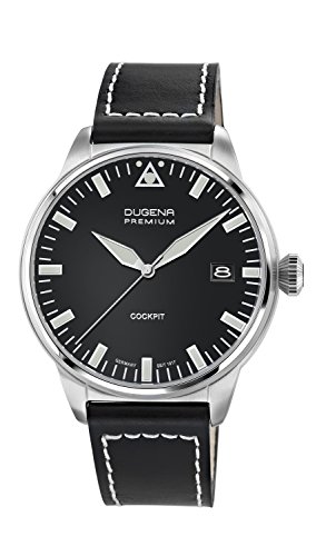 Dugena Herren-Armbanduhr Cockpit Analog Quarz Leder 7000178