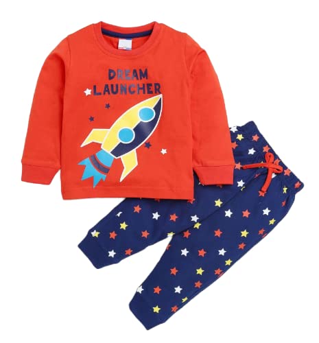 Image of BABA AND BABY Long Sleeves Round Neck T-Shirt and Pant Set for Baby Boys