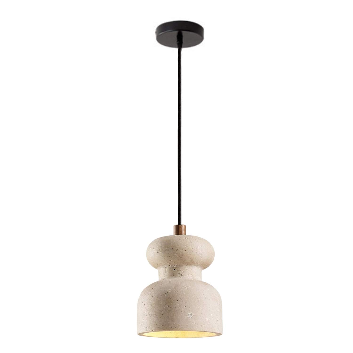 USMJQVZ Natural Travertine Pendant Light Kitchen Island, Modern Wabi Sabi Pendant Light Fixture,Japanese Nordic Stone Hanging Lamp for Dining Room, Kitchen Island, Bedroom Bedside