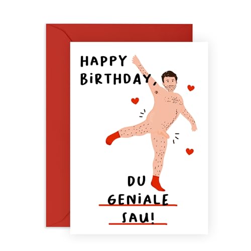 Central 23 Geburtstagskarte für Freunde – Du großartiger Bastard – Lustige Geburtstagskarten für schwule Männer, LGBTQ – Geschenke für ihn und seinen Ehemann – mit Aufklebern und Umschlägen