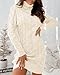 Ebifin Strickkleid Damen Rollkragen Strickpullover Elegant Jumper Kleid Pullikleid Winterkleid Stretch Sweater Dress.Beige.S