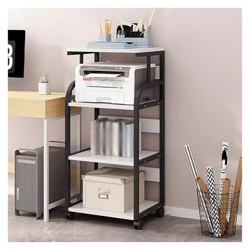 Supporto per stampante mobile con ruote Scrivania salvaspazio a 4 livelli per lefficienza dellufficio Carrello per a rotolamento Soluzione di archiviazione regolabile Forniture per ufficio