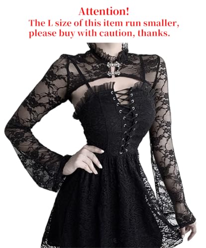 Goth Lace Shrug Fashion Trendy Crop Top Shrugs for Women2