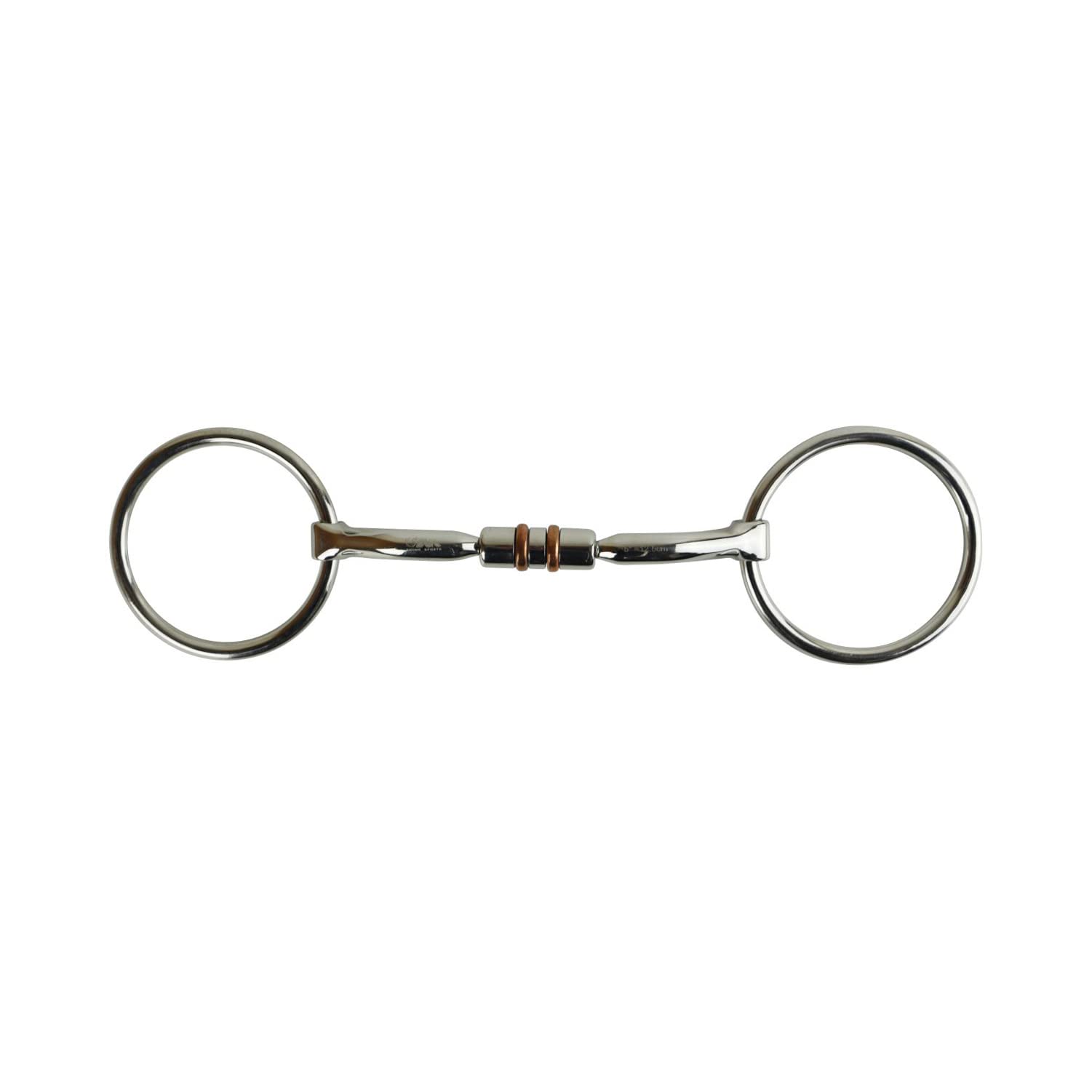 AK AKRS-2619 - Mordida de caballo con anillo suelto, giratorio, con doble rodillo de cobre