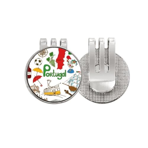 Marqueur de balle de golf Portugal en émail durable avec attache magnétique