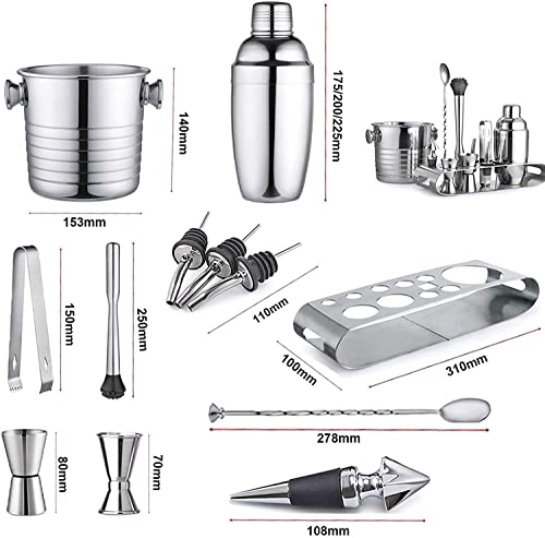 Kit Coctelera con 12 Piezas y Soporte de Acero Inoxidable miniatura 3