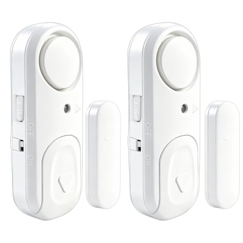 2Pcs Alarma Sensores Puerta y Ventana Sensor Hogar Sirena Timbre Kit