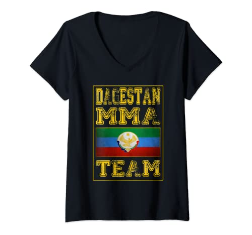 Mujer Dagestan MMA Team - Bandera de Dagestán Camiseta Cuello V Cover