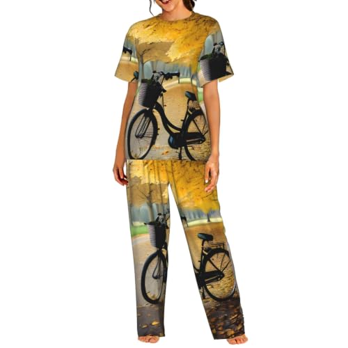Pyjama court femme doux et confortable avec imprimé vintage