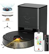 Robot Vacuum and Mop with Self-Emptying Station, 7000Pa Suction for Pet Hair on Carpets, LiDAR Na...