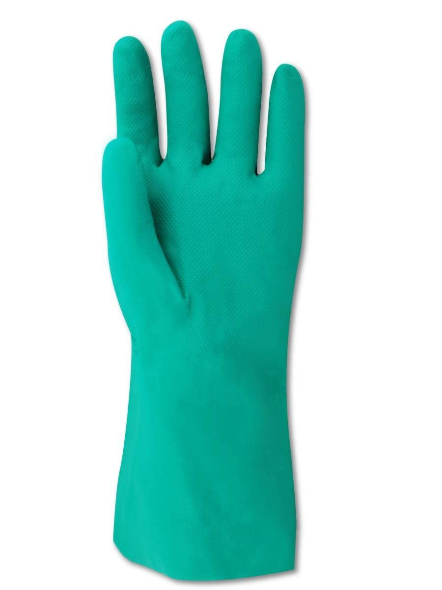 MAGID EW29 ComfortFlex Embossed Finish Nitrile Gloves, 9", Green (12 Pair)