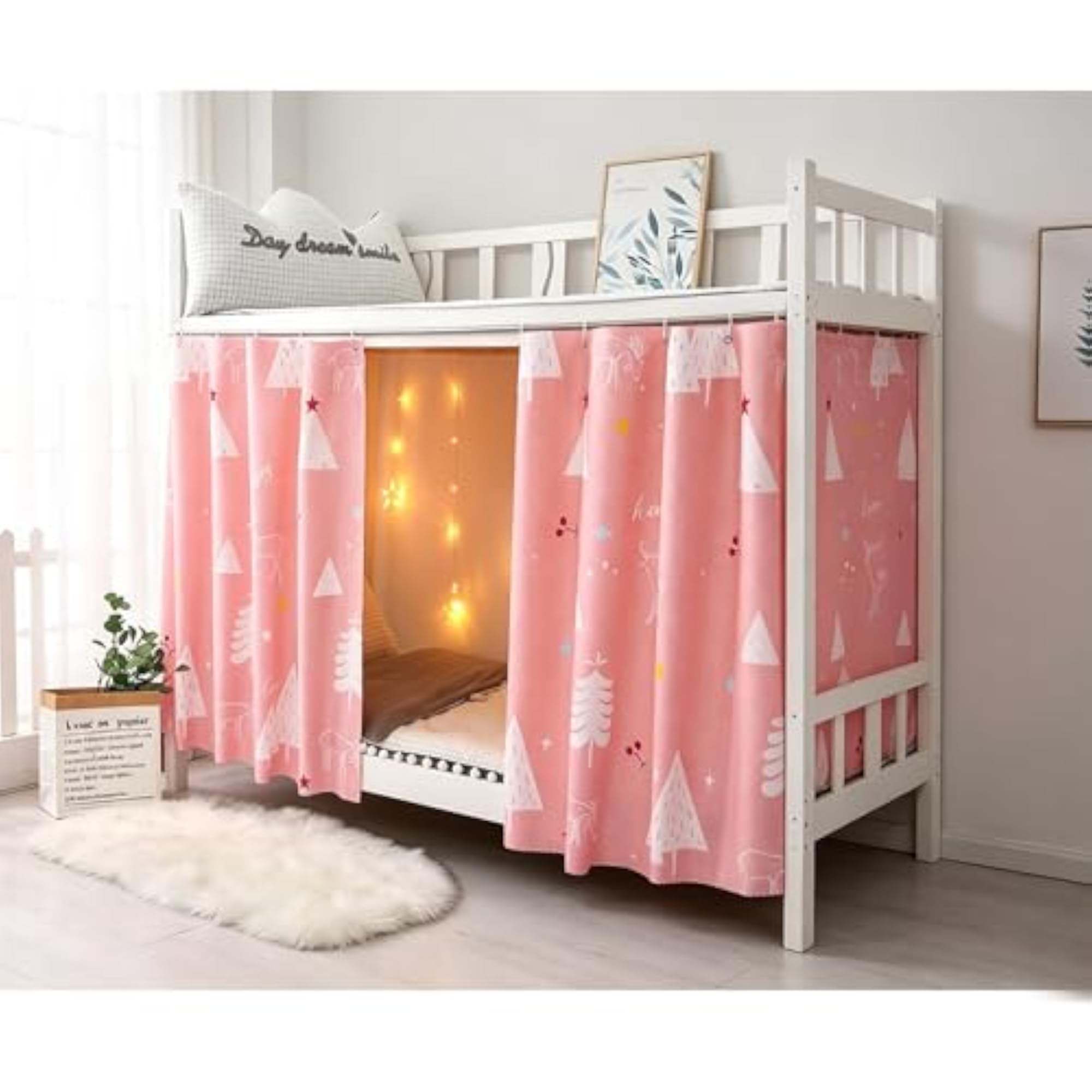 Blackout Bottom Bunk Privacy Bed Curtains for Canopy