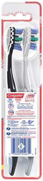 Colgate 360 Advanced Optic White Toothbrush, Soft, 2 Count