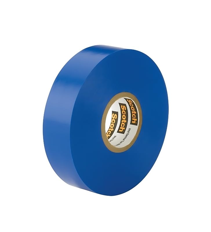 Image of Scotch 3 /4 in. W X 66 ft. L Blue Vinyl Electrical Tape + Red Vinyl Electrical Tape + White Vinyl Electrical Tape Bundle with Utility Knife - Electrical Tape for Color Coding & Insulation - (5 Items)
