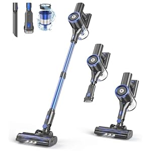 NADALY Cordless Vacuum Cleaner, Stick Vacuum with 3 Powerful Suction Modes, Max 45 Mins Runtime, Anti-Tangle Vacuum Cleaner for Home, 8-in-1 Rechargeable Vacuum for Carpet, Pet Hair, Hard Floors