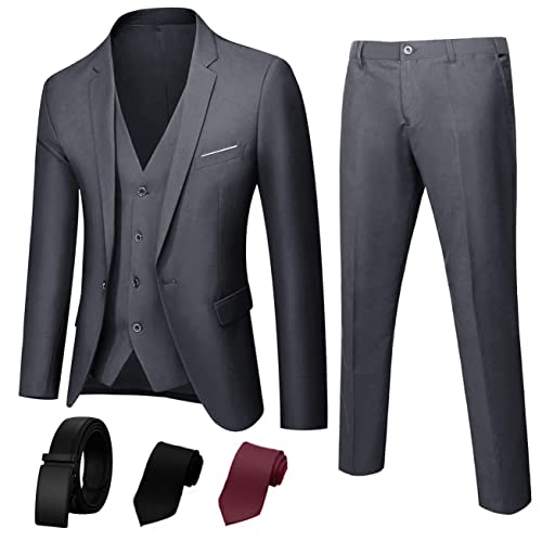 Suit King 3 Piece Men’s Suit, Slim Fit Stylish Jacket,