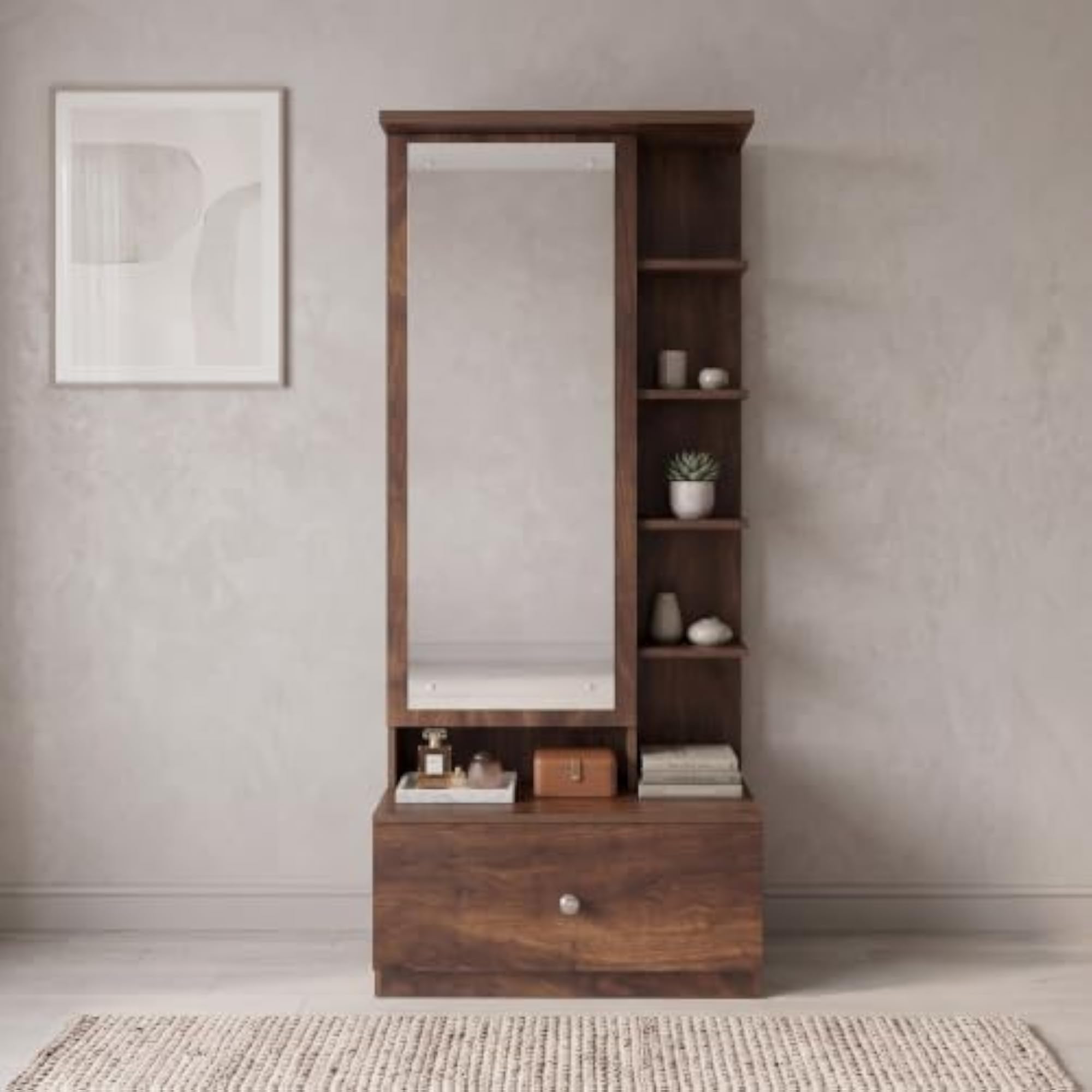 Furniture Rainforest Brown Dressing Table with Mirror