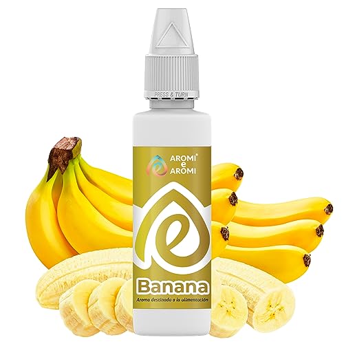 Aroma Banana Platano 100% Italiano - Aroma Alimentario Saborizante en Gotas para Dulces y Pasteles - Producto Vegano y sin Calorias (30ml)