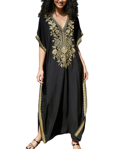 Snyemio Caftan Mujer Playa Vestido Largo Verano Kaftan Floral Flojo Boho Tallas Grande