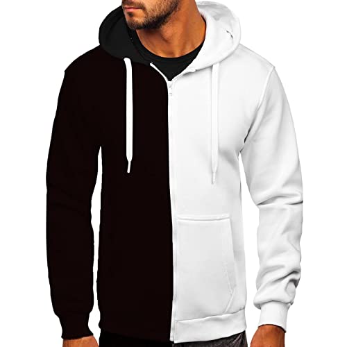 Muscularfit Oversized Sweatshirts for Men Loose Fit Long Sleeve Color Block Drawstring Pullover Hoodies Crewneck Causal Shirt