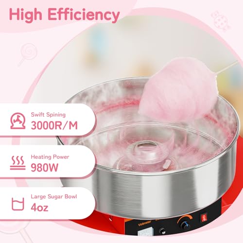 image for ROVSUN 21 Inch Cotton Candy Machine Cart, Commercial Cotton Candy Make