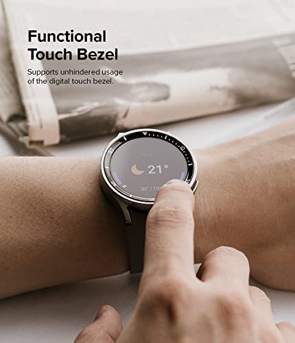 Image of Ringke Inner Bezel Styling Compatible with Samsung Galaxy Watch 5 Pro 45mm, Stainless Steel Anti-Scratch Inner Bezel Ring Protective Cover - 45-IN-02 (ST) Black