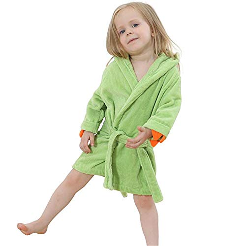BAOPTEIL Toddler Cotton Bathrobe Baby Boy Girl Dinosaur Hooded Bath Towel Robe
