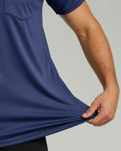 Image of Real Essentials 4 Pack: Men's Dry-Fit Short Sleeve Pocket Crew Performance Athletic T-Shirt (Available in Big & Tall)
