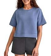 G4Free Smoofit Modal Soft Boxy Tee Shirts for Women Short Sleeve Drop Shoulder Crew Neck Basic To...