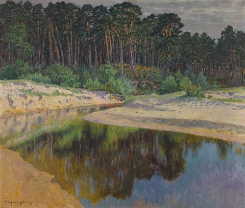 Lienzo decorativo vintage de 60x90cm con pintura mural de Nikolay Petrovich Bogdanov-belsky