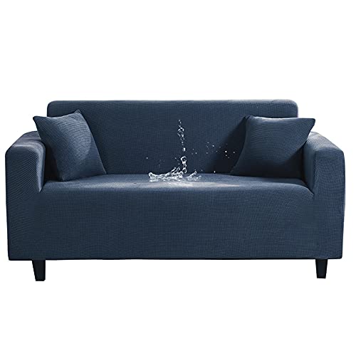 Housse canape extensible 3 places bleu gris impermeable - 2