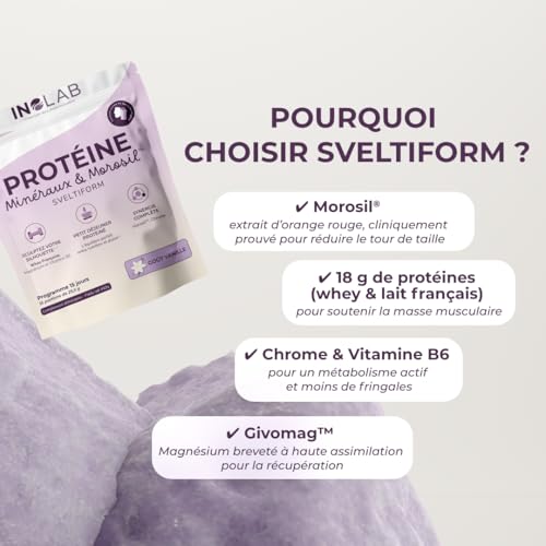 INOLAB Protéine Minceur 360 | Pure Whey Isolate + Morosil + Magnésium B6 + Chrome +Acérola | Musculation + perte de poids + Énergie | 15 encas vanille gourmand – Image 5
