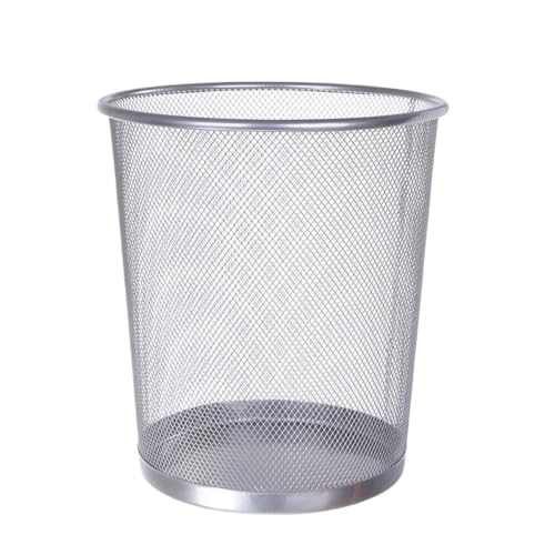 Caneca de basura metálica minimalista plateada 20 L