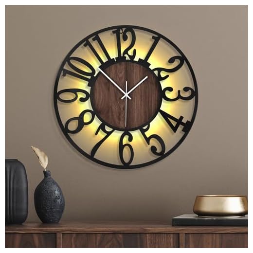 20 Inch Large Metal Wall Clock with Voice and Light Sensor Night Light, Glow in The Dark Non-Ticking Silent Battery Operated Decorative Oversized Wall Clock for Bedroom Living Room Decor