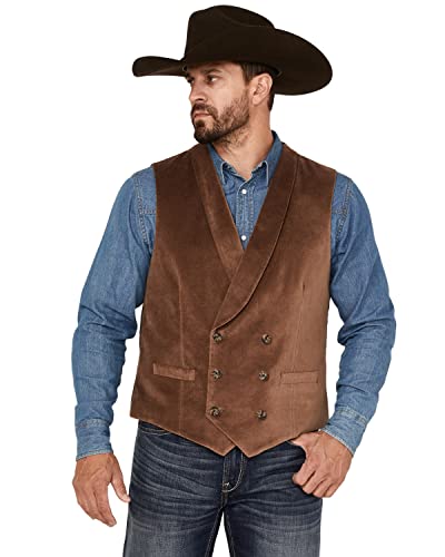 Cody James Men's Amarillo Double-Breasted Velvet Vest - Cjvv21f12-Dkbrn