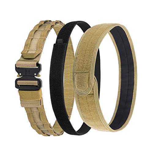 VISMIX Tactical Belt, Quick Release 1.75' MOLLE Battle Belt with Inner Belt and Anti-Slip Pad- Heavy Duty Battle Belts