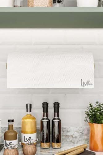 LMZ Yapışkanlı Doğal Gürgen Ağaç Ahşap Bar Metal Rulo Kağıt Havluluk, Kağıt Havlu Standı, Banyo Mutfak Havlu Çubuğu, Peçetelik Kağıt Havlu Rafı, Kağıt Havluluk Askısı (Metal, Siyah) - Görsel 2