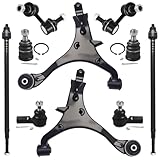 AUQDD 10Pcs Front End Suspension Kit Fit For 2002-2006 Ho-nda CR-V, 2 Lower Control Arm 2 Ball Joint 2 Sway Bar Link 4 Outer & Inner Tie Rod End (# K640399 K640400 K90454 K90455 EV80383 ES3581 K80223)