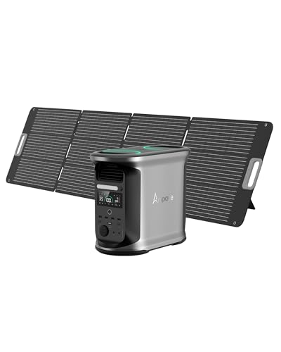 Portable Power Station Andes 1500 with 200W Solar Panel, Full Charge in 55 Min, 1462Wh LiFePO4 Battery, 2400W (Peak 3600W) Solar Generator for Home Backup, Power Outages, Camping & RVs